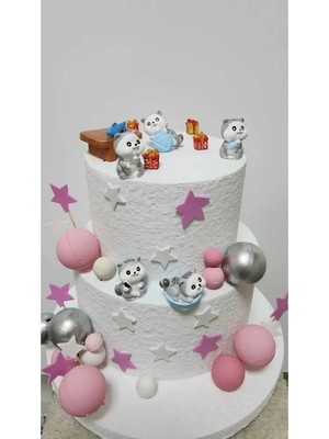 Himi Pasta Süsleri Sevimli Kediler 11 Parça Maket Kürdanlı Cupcake Pasta Süsü Doğum Günü Süsleri