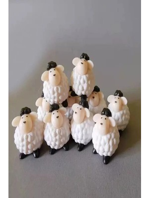 Himi Pasta Süsleri 4'lü Minik Kuzu Maket Kürdanlı Cupcake Pasta Süsü Doğum Günü Süsleri Kürdan Süsü