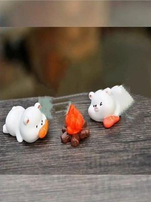 Himi Pasta Süsleri Ayıcık Set 3 Parça Maket Kürdanlı Cupcake Pasta Süsü Doğum Günü Süsleri Kürdan Süsü