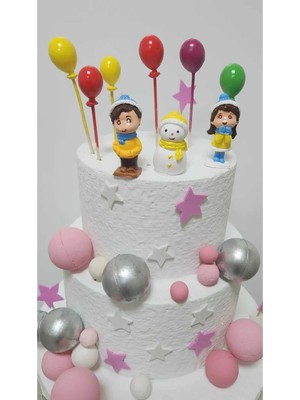 Himi Pasta Süsleri Sevgililer Balon Kardan Adam Maket Kürdanlı Cupcake Pasta Süsü Doğum Günü Süsü Kürdan Süsü