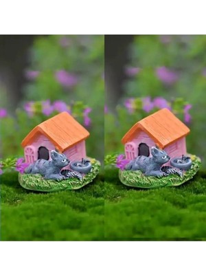 Himi Pasta Süsleri 1 Adet Kedi Evi Maket Kürdanlı Cupcake Pasta Süsü Doğum Günü Süsleri Kürdan Süsü