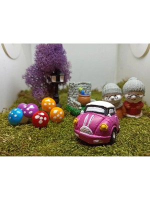 Himi Pasta Süsleri Pembe Araba Maket Kürdanlı Cupcake Pasta Süsü Doğum Günü Süsleri Kürdan Süsü