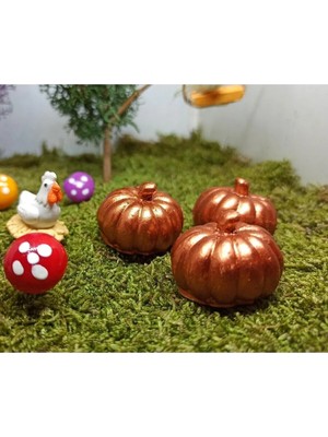 Himi Pasta Süsleri Bal Kabağı 3 Adet Bakır Renk Maket Kürdanlı Cupcake Pasta Süsü Doğum Günü Süsleri