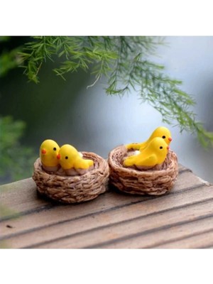 Himi Pasta Süsleri 2 Adet Yuvalı Kuşlar Maket Kürdanlı Cupcake Pasta Süsü Doğum Günü Süsleri Pasta Kürdanı