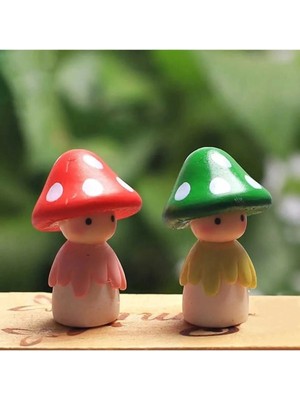 Himi Pasta Süsleri 2'li Mantar Şapkalı Çocuk Maket Kürdanlı Cupcake Pasta Süsü Doğum Günü Süsleri Pasta