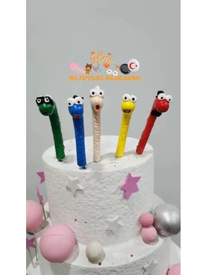 Himi Pasta Süsleri Solucan Kurtlar Kız Erkek Maket Kürdanlı Pasta Süsü Doğum Günü Süsleri Pasta Kürdanı Kürdan Süsü