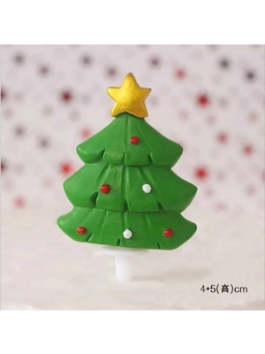 Himi Pasta Süsleri Minik Noel Ağacı 2 Adet Maket Kürdanlı Cupcake Pasta Süsü Doğum Günü Süsleri