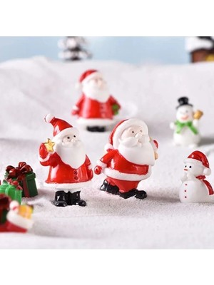 Himi Pasta Süsleri 2 Adet Noel Baba 5 Parça Maket Kürdanlı Cupcake Pasta Süsü Doğum Günü Süsleri Pasta Kürdanı