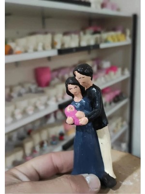 Himi Pasta Süsleri Anne Baba Çocuk Bebek Maket Kürdanlı Cupcake Pasta Süsü Doğum Günü Süsleri Pasta Kürdanı