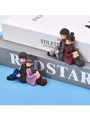 Himi Pasta Süsleri 2'li Sırt Sırta Veren Sevgililer Maket Kürdanlı Cupcake Pasta Süsü Doğum Günü Süsleri