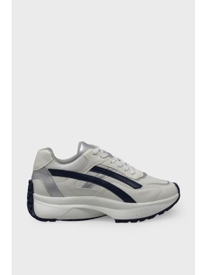 Kanuga Kadın Süet Sneakers Beyaz Lacivert SMS83147