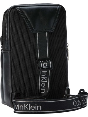 Calvin Klein Erkek Siyah Calvin Klein Bold Logo Webbıng Sl, Ub1 Siyah Erkek Tek Omuz Sırt Çantası