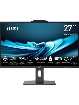 MSI Msı Pro AP272P 14M-867XEU Core I5-14400 16GB 512GB SSD 27.0″ Fhd Freedos Sıyah All In One Pc