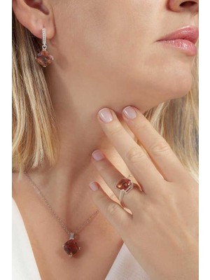 AgaKulche Zultanit Kare Model Gümüş Set S86KZ 925