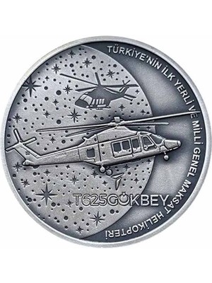 AgaKulche Gökbey Helikopter Gümüş Sikke Coin