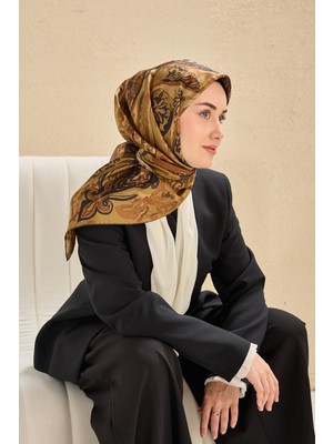 Silk Home Twill Ipek Eşarp Art Desen Olive 90X90