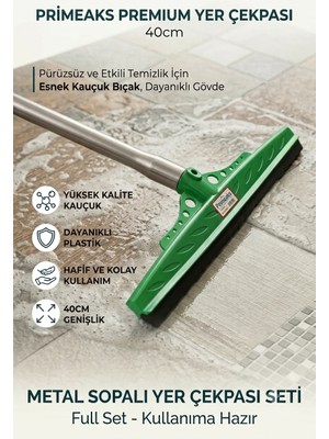 Primeaks 40 cm Yer Çekpası ve 120 cm Metal Sap Seti - Dayanıklı Yersil ve Çok Amaçlı Sap