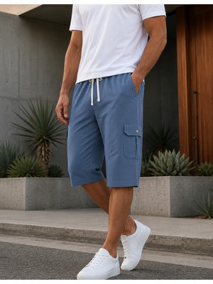 Organickid Bon Voyage Erkek Koyu Mavi Kargo Cepli Short