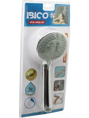 Hace Bazaar Orta Boy Yuvarlak - Bombeli =9.7cm Duş Başlık Kademeli Vakumlu Krom Gövde - Gri Zeminsap:14.5cm (4887)