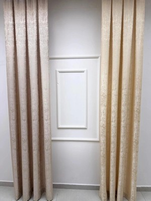 Nivemes Home Nivemeshome Lina V-101 Krem 1/3 Pileli Fon Perde