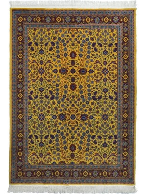 Kilim Co. Yedi Dağın Çiçeği El Dokuma Hardal Sarısı Hereke Halısı 125X200 cm (2.5 M²)