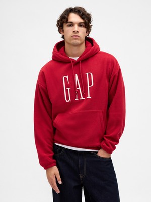 Gap Erkek Kırmızı Oversized Logo Sweatshirt
