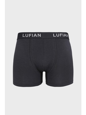 Lufian Darcy Erkek Pamuklu Boxer Koyu Gri