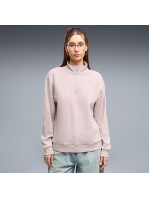 Puma Essentials Elevated Kadın Bej Dik Yaka Sweatshirt