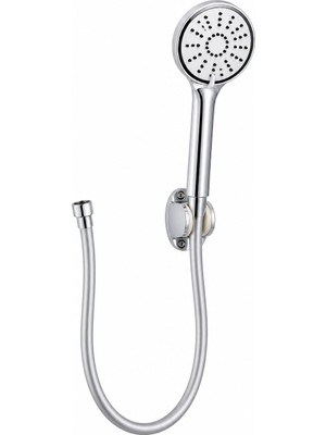 Flextail 3 Fonksiyonlu Krom Duş Başlığı 150 cm Esnek Dayanıklı Pvc Hortumlu Mafsallı Duvar Askılı Duş Seti