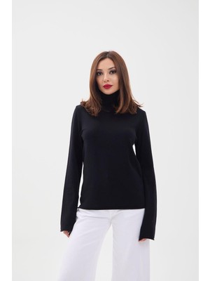 Janes 4214 Triko Düz Balıkçı Salaş-Siyah
