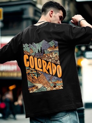 Janes Erkek Baskılı Oversize T-Shirt - Siyah