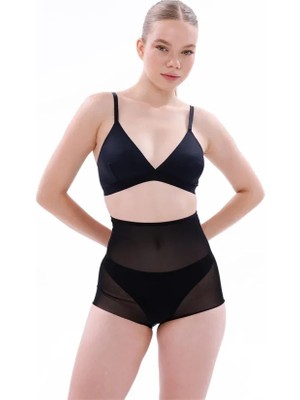 Siyah Mı 2706 Lazer Tül Toparlayıcı Slip Hayalet Külot Korse