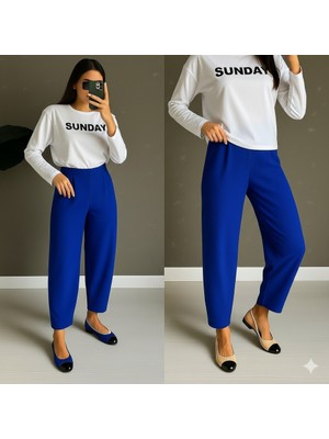 Jane's Janes Kadın Yüksek Bel Krep Pantolon