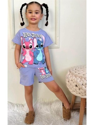 Lillypicca Baskılı Kız Çocuk Tişört ve Şort Takım - 1015