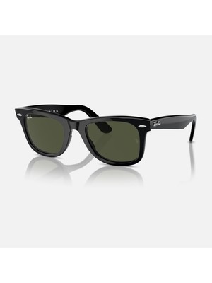 Ray-Ban RB 2140 54 Wayfarer Unisex Güneş Gözlüğü Siyah Çerçeve ve Yeşil Cam ile UV 400 Koruma