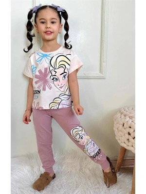 Lillypicca Baskılı Kız Çocuk Tişört ve Eşofman Takım - 1018