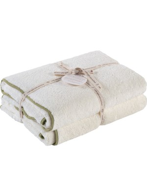 İrya Scallop %100 Pamuk Havlu 2/80X150 cm Ecru+Olive