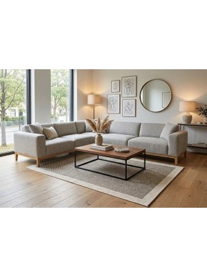 Dekoset Sisal Halı Gri Krem- Salon Halısı, Mutfak Halısı, Koridor Halısı- Kaymaz Taban Yıkanabilir Kilim