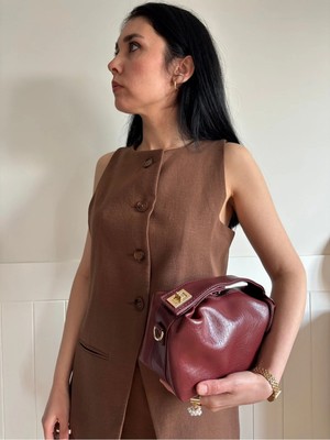 Laletto Bags Kadın Lilyum Model Kilit Detaylı El ve Ayarlanabilir Askılı Omuz Çantası