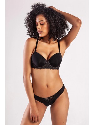 Hace Bazaar Golshan Garland Mini Slip, Kadın Güpürlü Siyah Külot