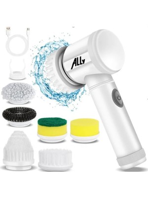 Ally Magic Brush 5in1 Fırça Başlıklı Şarjlı Temizleme Fırçası Banyo/fayans - NEXORA5974-8