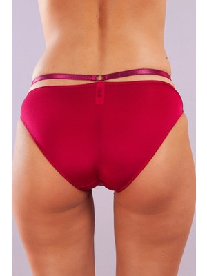Hace Bazaar Golshan Gorbus Mini Slip, Kadın Micro Bel Şeritli Şarap Renkli Külot