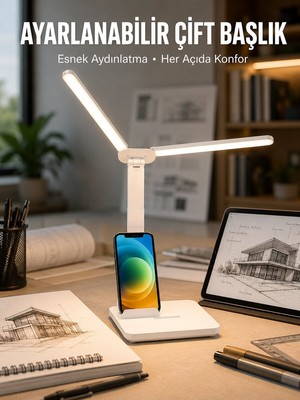 Ayarlanabilir Kısılabilir LED Masa Lambası | Entegre Kalemlik ve Telefon Tutucu ? - NEXORA5167-2