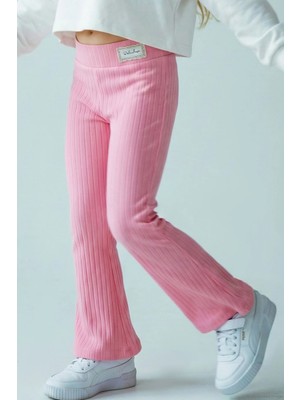 Breeze Kız Çocuk Tayt Bel Kısmı Arma Aksesuar Detaylı 3-7 Yaş, Pembe