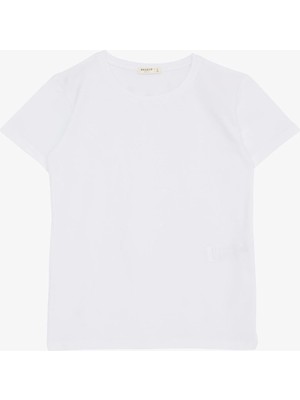 Breeze Kız Çocuk Tişört Basic 4-8 Yaş, Beyaz