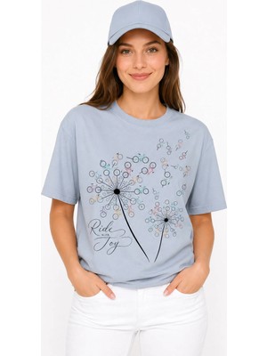 Ride With Joy %100 Pamuk Heavy Cotton Premium Kalite Kadın Tişört