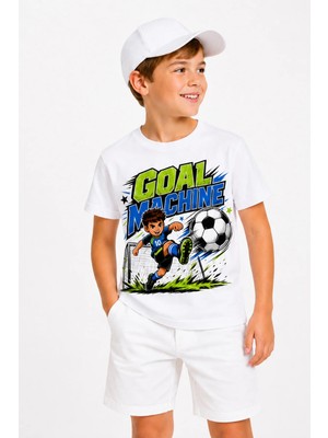 Goal Machine %100 Pamuk Premium Kalite Erkek Çocuk Tişörtü