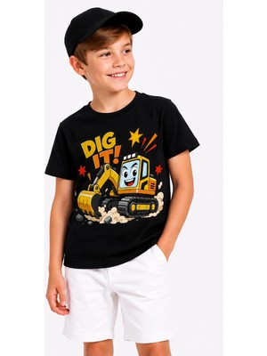 Dig It Kepçe Ekibi %100 Pamuk Premium Kalite Erkek Çocuk Tişörtü