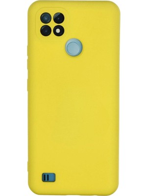 Royaleks Realme C21 Kılıf Nano Içi Kadife Silikon - Sarı