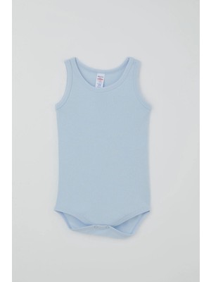 Breeze Erkek Çocuk Çıtçıtlı Atlet Zıbın Body Basic 1-3 Yaş , Açık Mavi